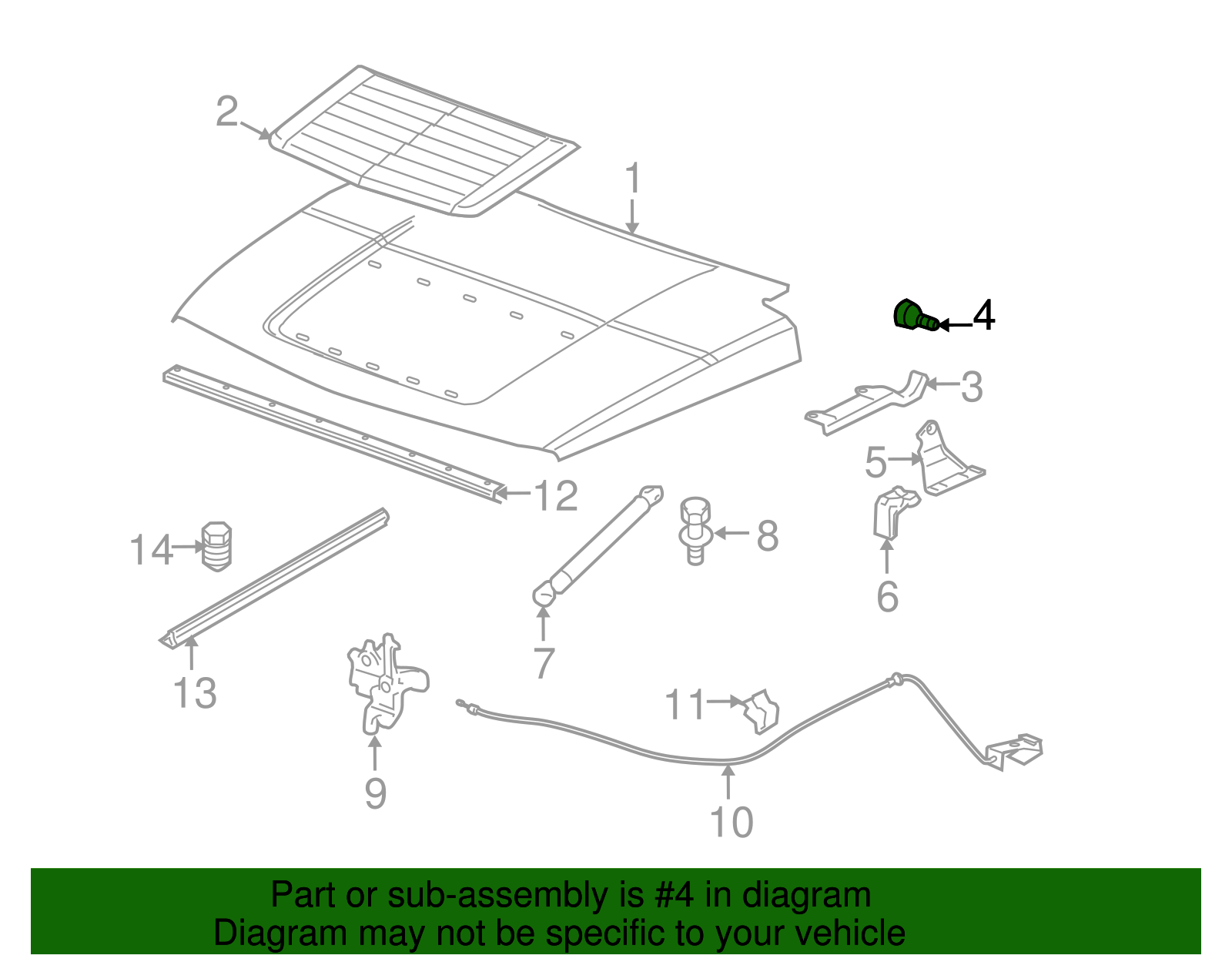 Bolt, Hood Hge Piv - GM (11561424)