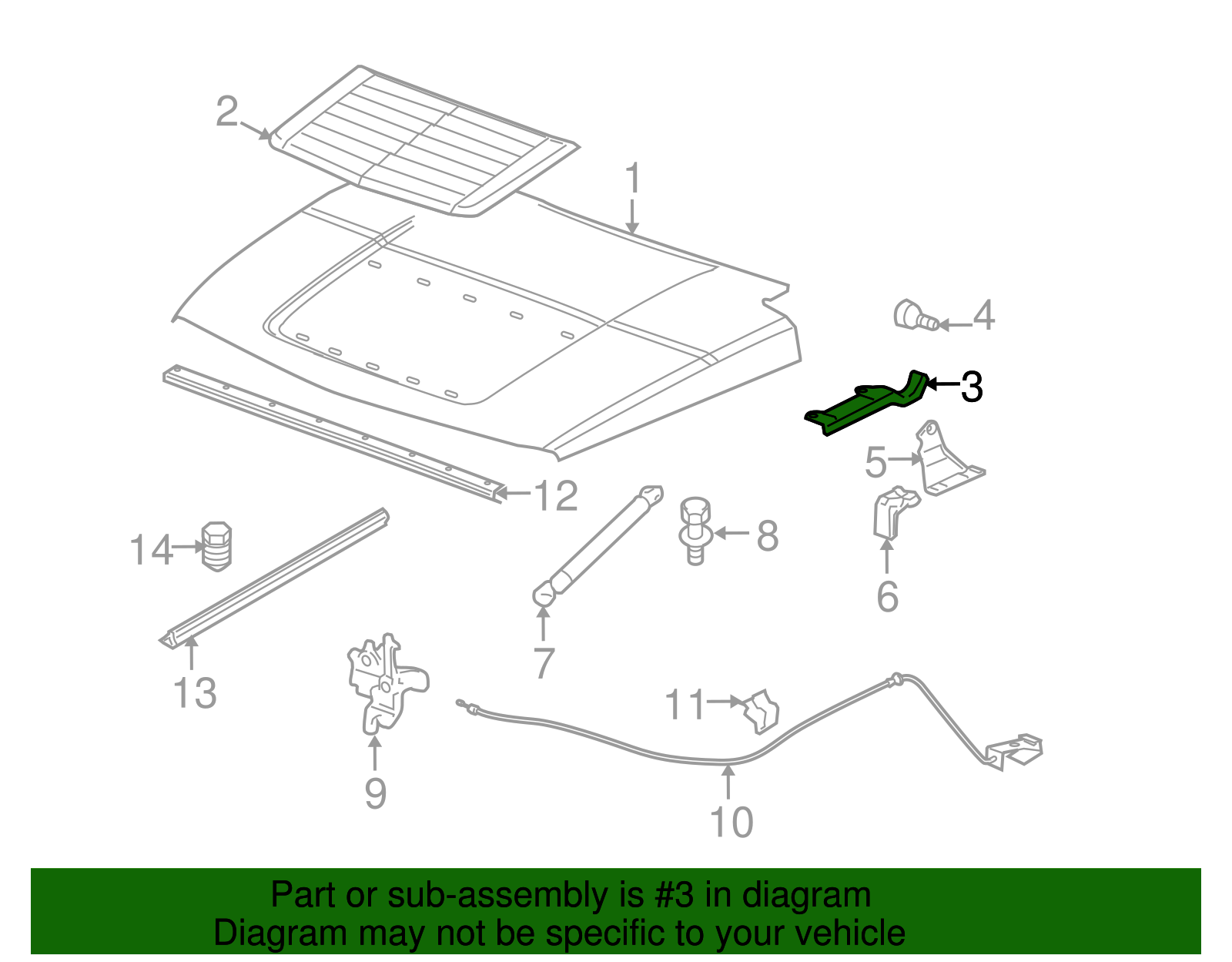 Driver Side Hood Hinge (Hood Side) (15839138)