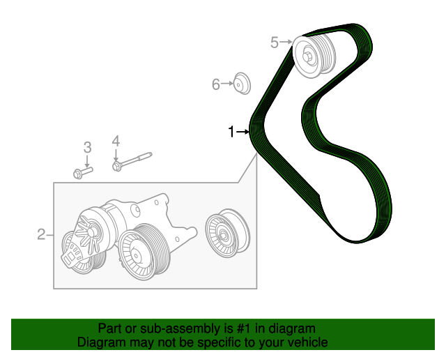 Genuine OEM Drive Belt Part LR091608 Fits 20182020 Land Rover Range