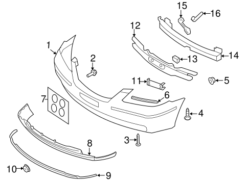 Bumper & Components - Front for 2006 Hyundai Azera | Hyundai OEM Parts ...