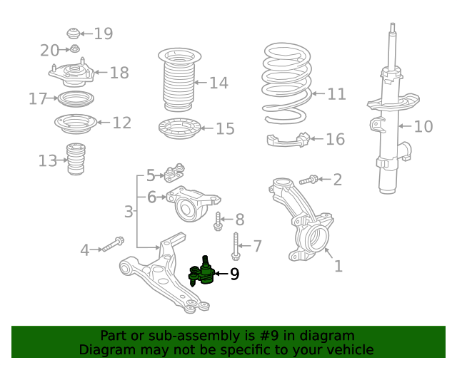 20192021 Acura RDX Lower Ball Joint 51220TVAA01 XportAuto