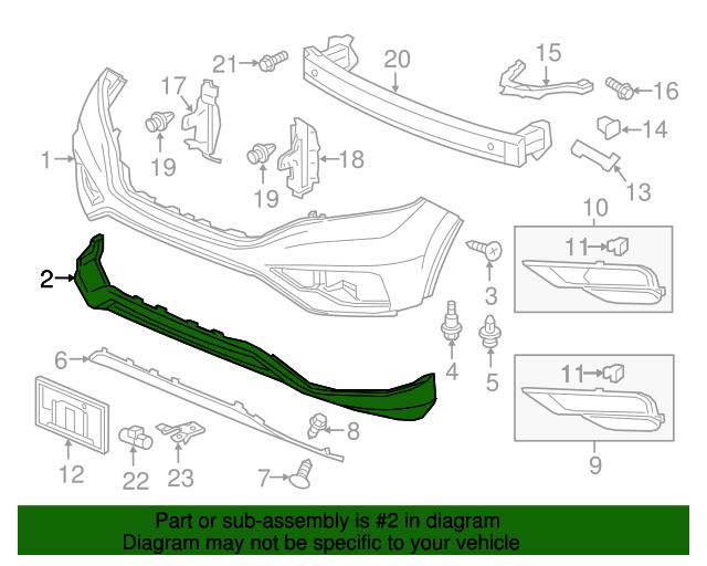 04712T1WA91 Face, Front Bumper (Lower) (DOT) 20152016 Honda CRV