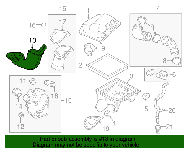 20112019 GM Intake Air Duct 13307080 OEM Parts Quick