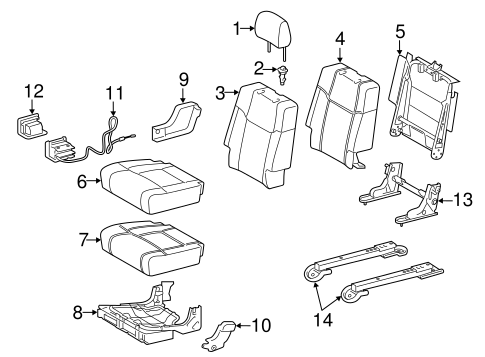 TOYOTA 71878-0C060-E0 Seat Reclining Cover