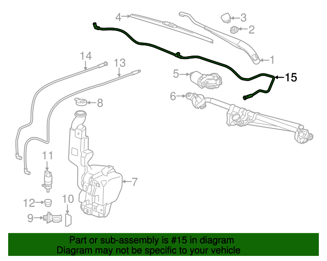 20152020 GM Windshield Washer Nozzle Hose 23104171