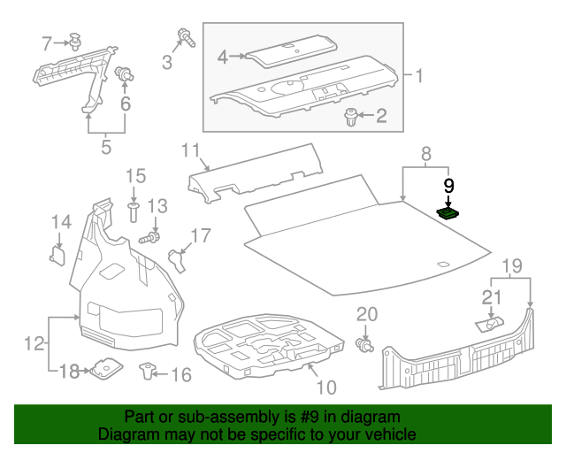 20182020 Toyota Spare Tire Compartment Cover Latch 6472506090