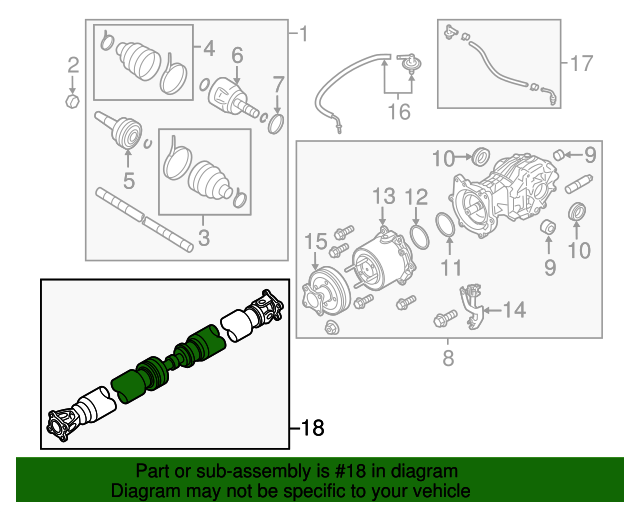 20132020 Nissan Pathfinder Drive Shaft 370003JA2B Nissan Parts Plus