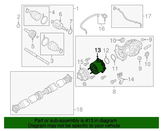 20132020 Nissan Pathfinder Front Differential Electronic Coupling