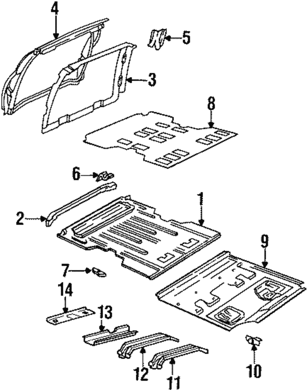 Rail Assembly-Compt Pan Lgtdnl Rear & Spare Tire Mtg Reinforced - GM (12396101)
