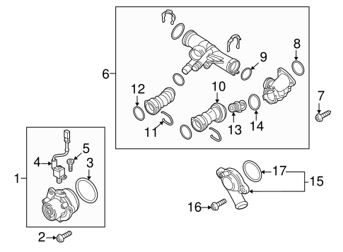Water Pump for 2015 Volkswagen Passat VW Parts Center