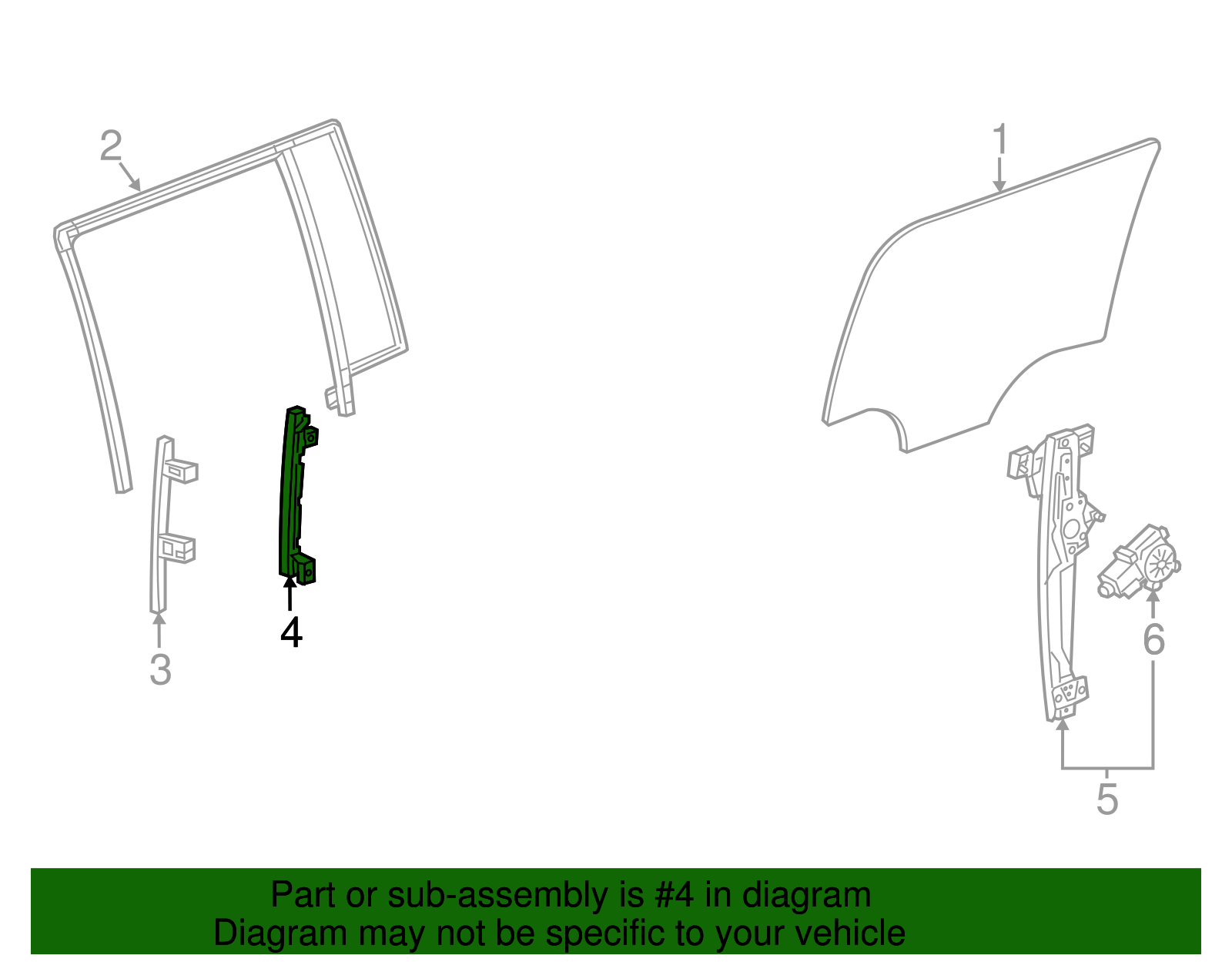Front Driver Side Door Window Channel Retainer - GM (84010824)
