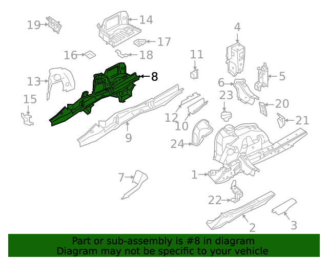 2021-2024 BMW Rear Rail Assembly 41-00-9-879-544 | OEM Parts Online