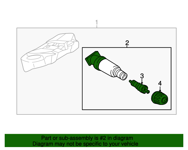 36106874842 20162022 BMW Tire Pressure Monitoring System Sensor Valve Assembly (36106874