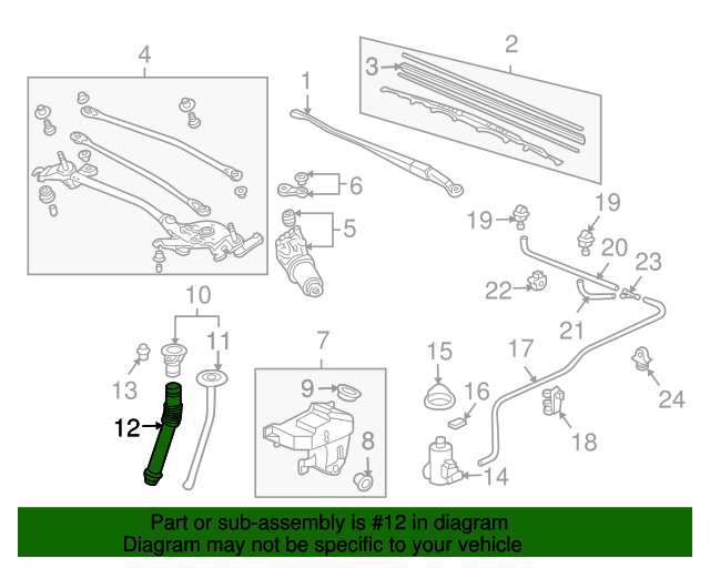 2004-2005 Honda Civic Washer Fluid Reservoir Filler Pipe 76812-S5A-003 ...