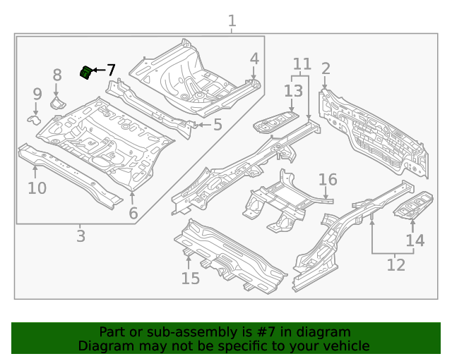 65563C1000 Center Floor Pan Anchor 20162020 Kia Kia Auto Parts
