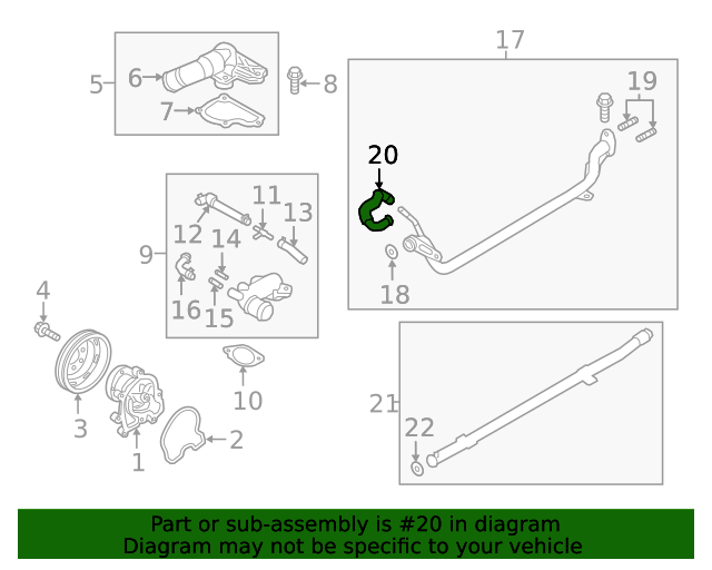 2015-2021 Hyundai Lower Hose 25415-B1100 | OEM Parts Online