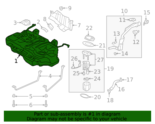 2019 Mazda 3 Fuel Tank BDTS42110D