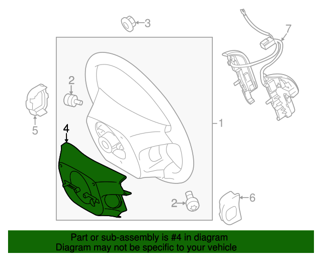 4518433100C0 Steering Wheel Trim 20082013 Toyota Highlander