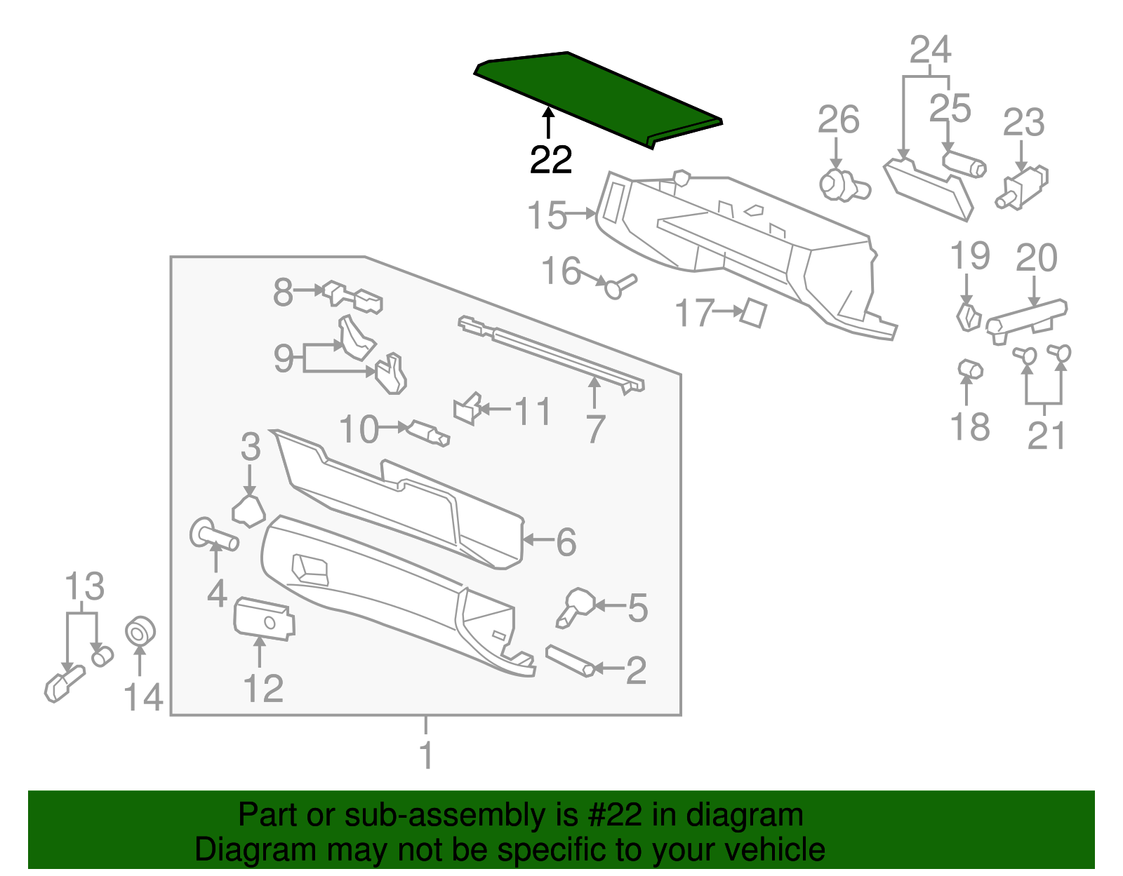 Black Instrument Panel Compartment Liner - GM (92246243)