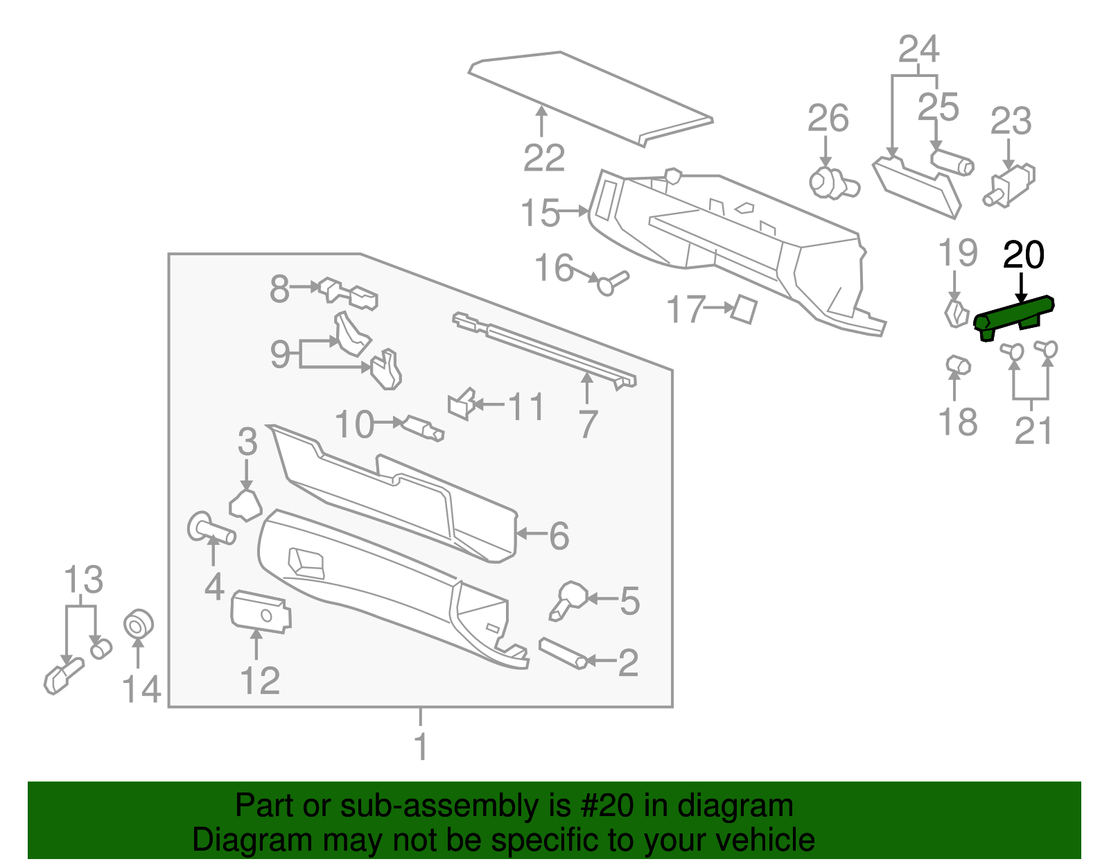 Instrument Panel Compartment Door Dampener - GM (92198445)