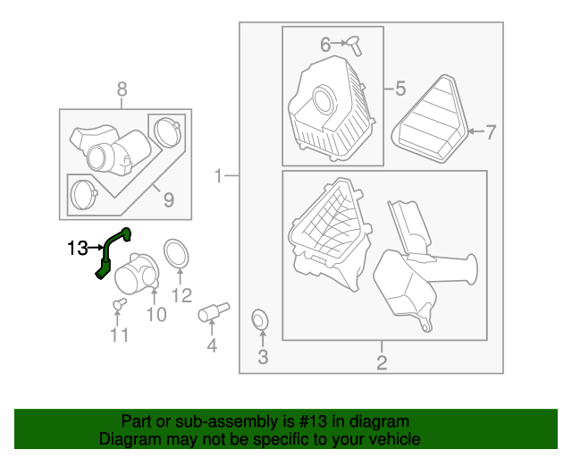 20092011 Buick Enclave OEM NEW 200911 GM Buick Enclave Air Cleaner Intake PCV Valve Tube Hose