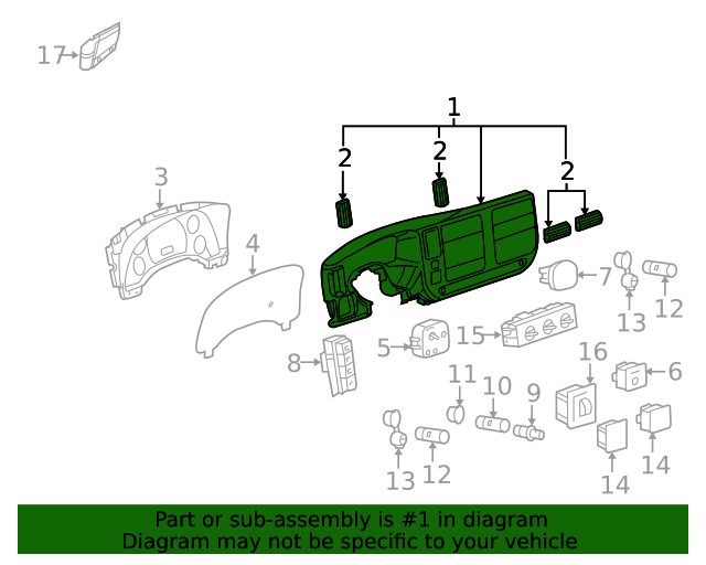 20082021 GM Ebony Instrument Panel Cluster Trim Panel 23322270