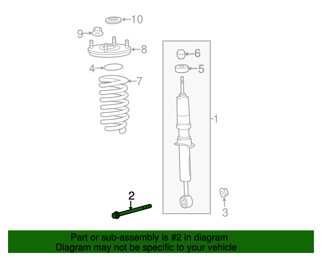 20072021 Toyota Shock Absorber Bolt 90105A0382 Toyota Parts Center
