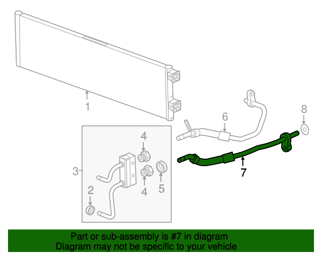 20162019 Chevrolet Volt Transmission Fluid Cooler Outlet Pipe 23383116