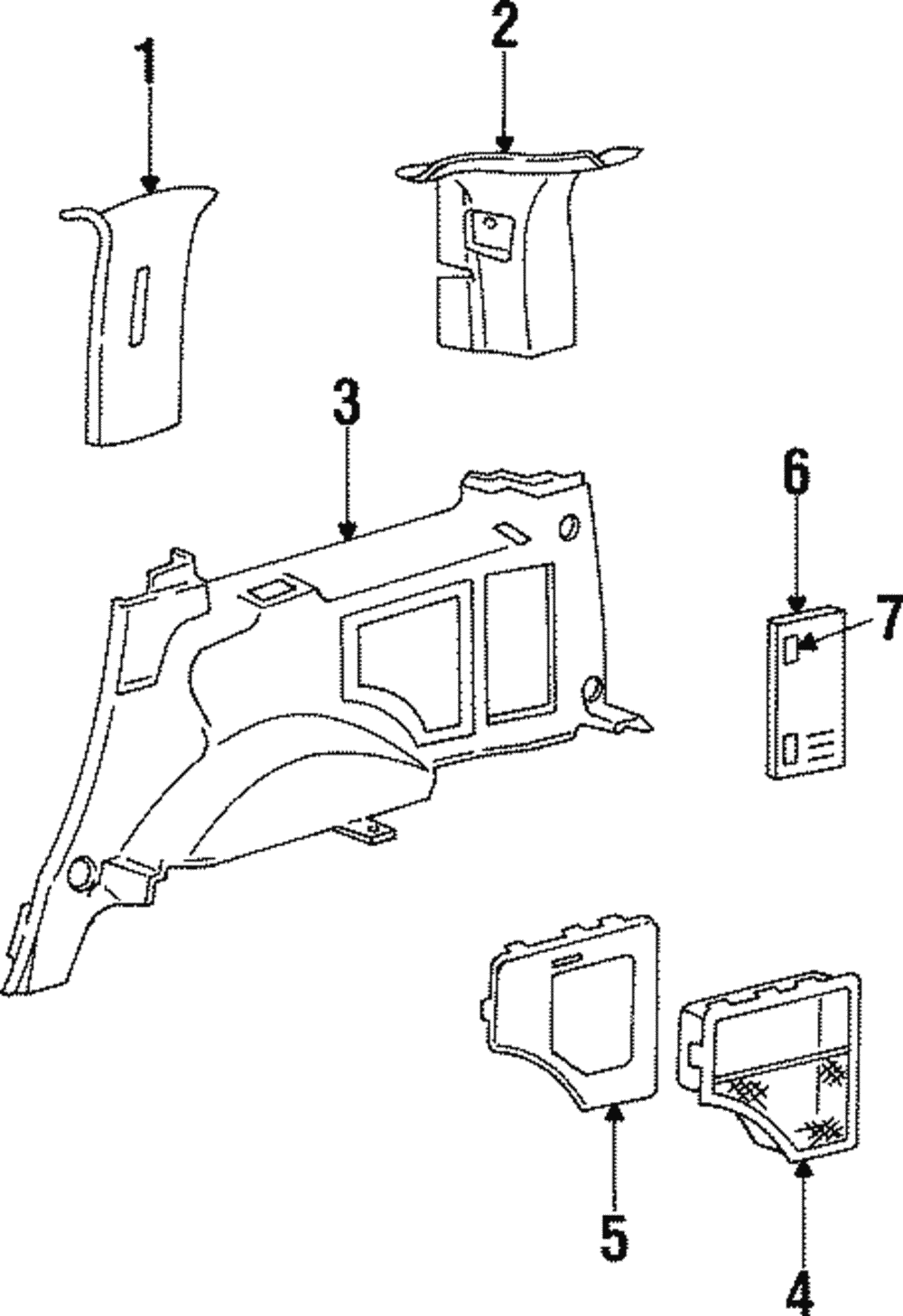 Quarter Trim Panel - Ford (YL7Z-7831013-AAB)