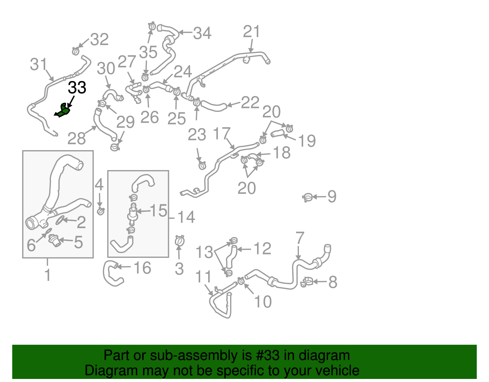 Reservoir Hose Bracket - Volkswagen (7L6-121-079-E)