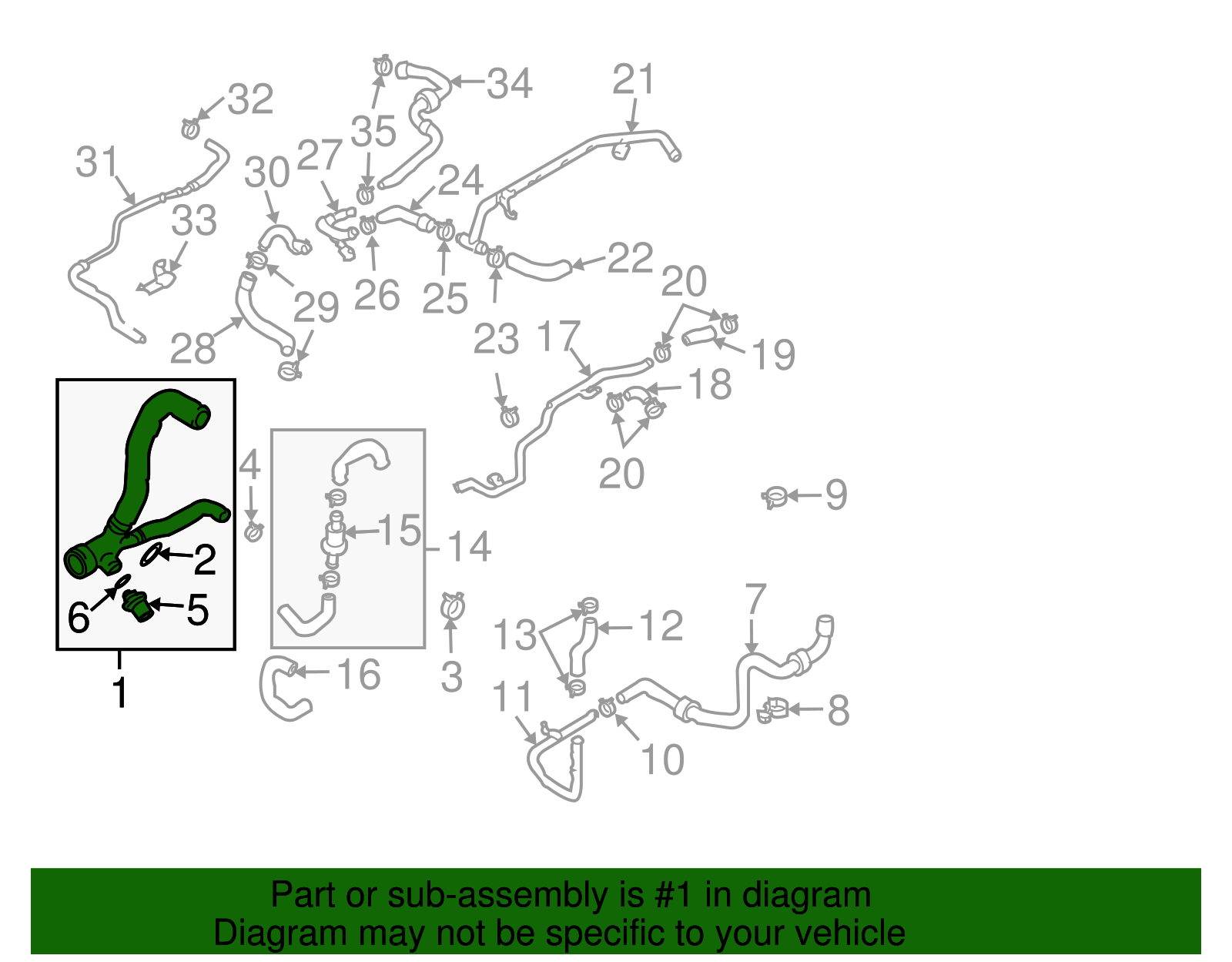 Lower Hose - Volkswagen (7L6-122-051)