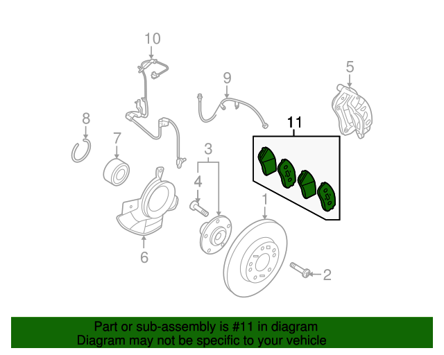 581011DA00 Brake Pads Front 20072010 Kia Rondo Kia.Parts Store