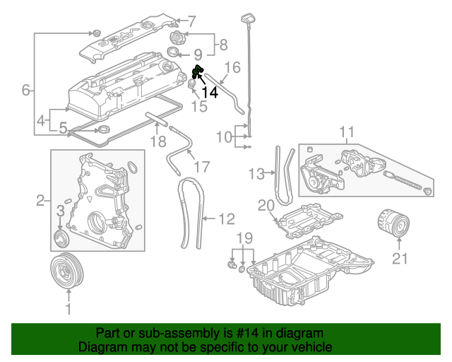 OEM 19972003 Honda PCV Valve 17130PV3013 Honda Automotive Parts