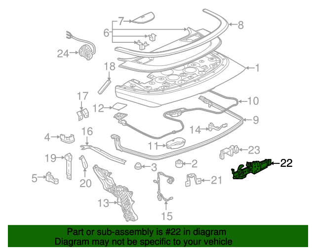 13369973 GM Folding Top Stowage Compartment Lid Latch GM Parts Store