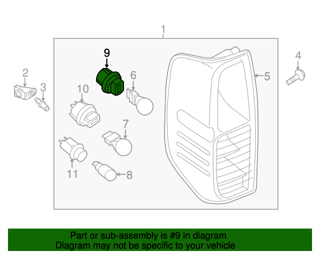 20052021 Nissan Frontier Tail Light Socket 26242EA80A Nissan Parts
