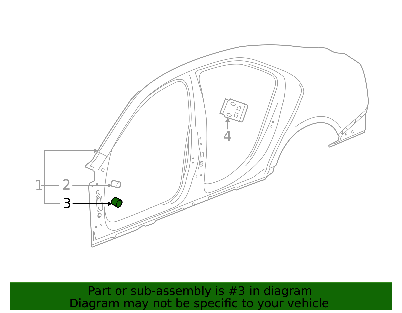 Body Side Front Fender Rear Intermediate Bracket - GM (84029627)
