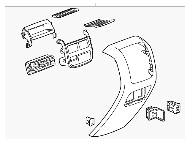 Dark Titanium Front Floor Console Rear Trim Panel - GM (84093666)