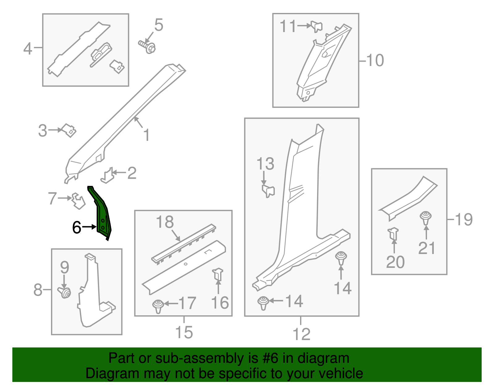 Windshield Pillar Trim - Ford (GJ7Z-7803598-AB)