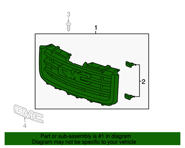 thumbnail image 2 of Genuine OEM GM Front Chrome Grille For Chevrolet Silverado 2500 / 3500 – 20966058, No Emblem, Mesh Style 2 of 3