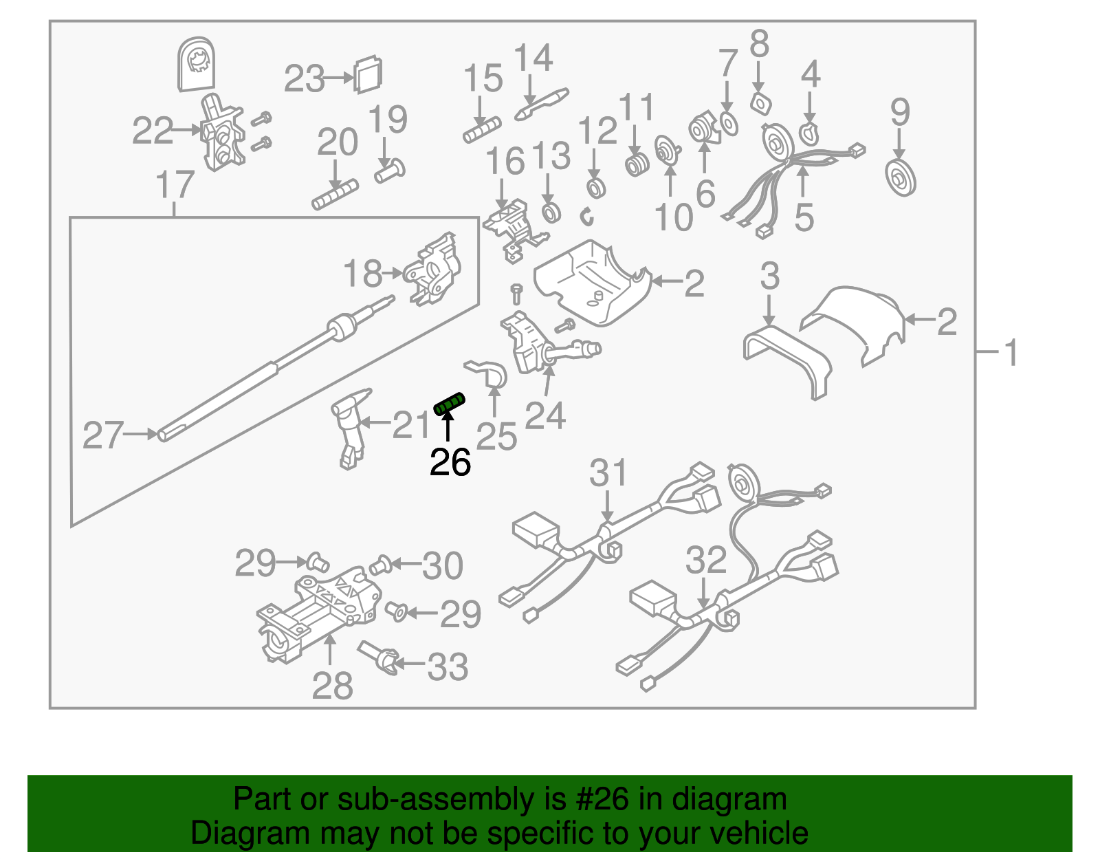 Steering Column Tilt Lock Release Lever Spring - GM (5698410)