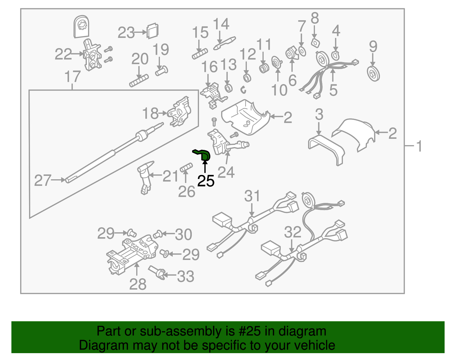Steering Column Tilt Release Lever - GM (26069514)