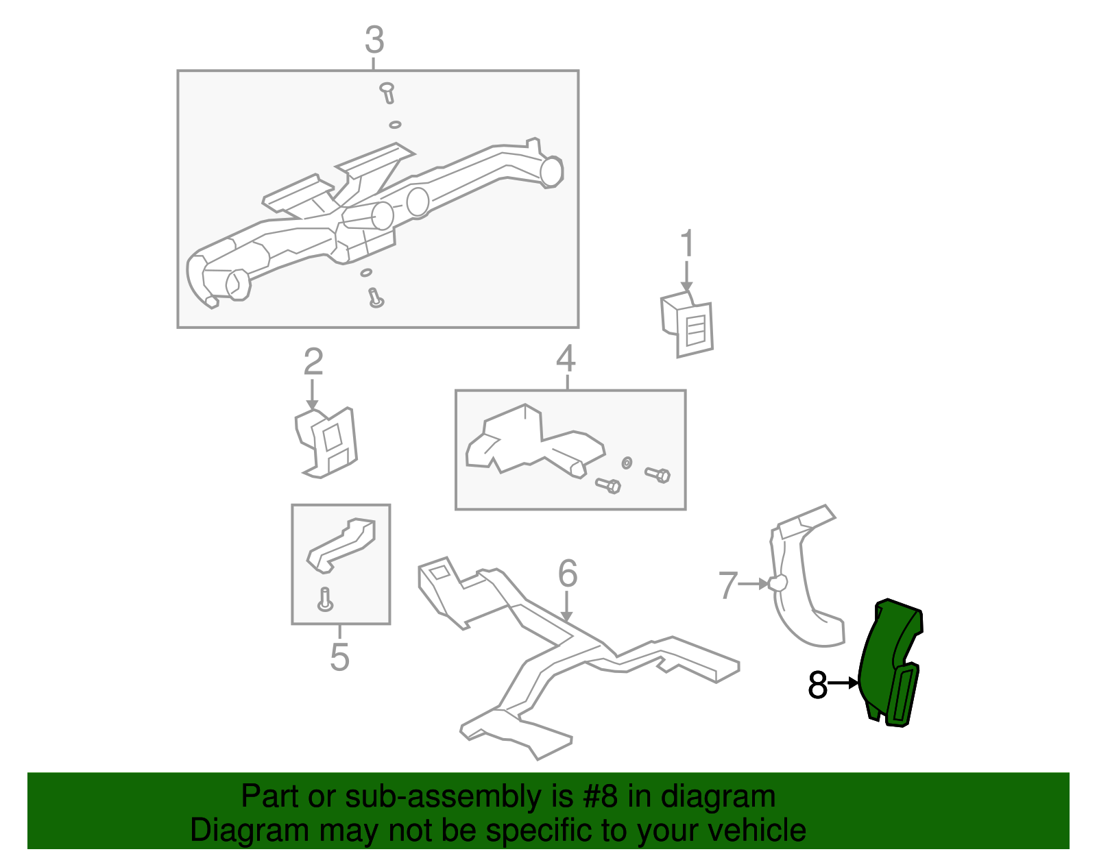 Duct-Auxiliary Heater Air Otlt - GM (15147174)