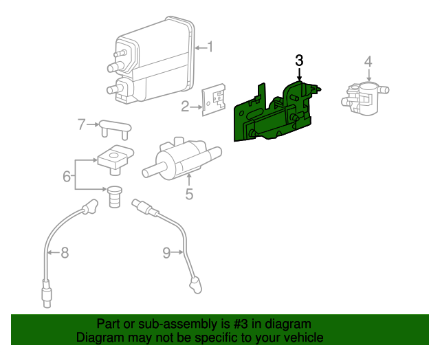 20112021 GM Vapor Canister Bracket 25901757