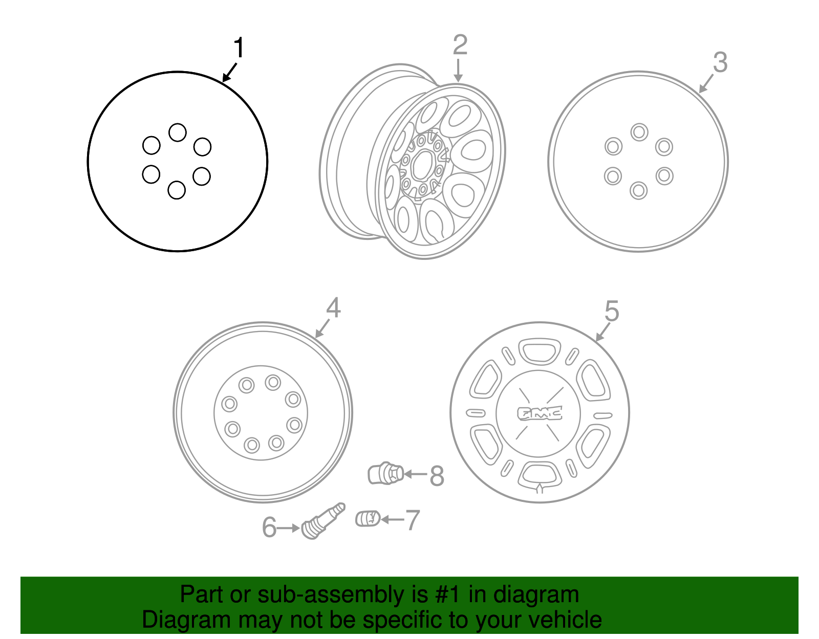 16x7 Wheel - GM (9595394)