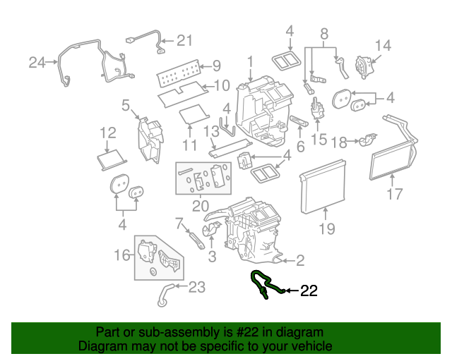 89023392 Cabin Air Temperature Sensor Aspirator 20042019 Cadillac