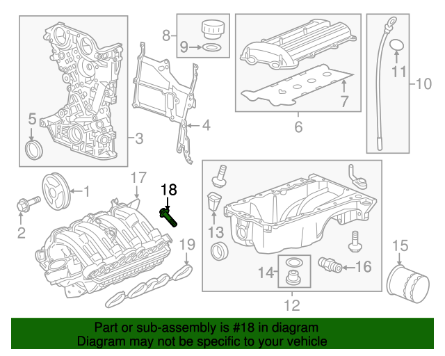20142021 GM Intake Manifold Bolt 55573210 GM
