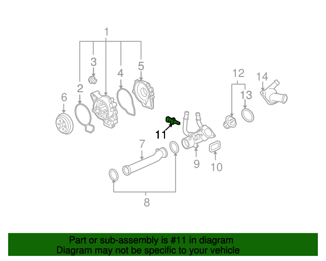 20042017 GM Engine Coolant Temperature Sensor 12639899 GM
