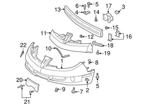 Bumper & Components - Front for 2005 Pontiac Sunfire #0