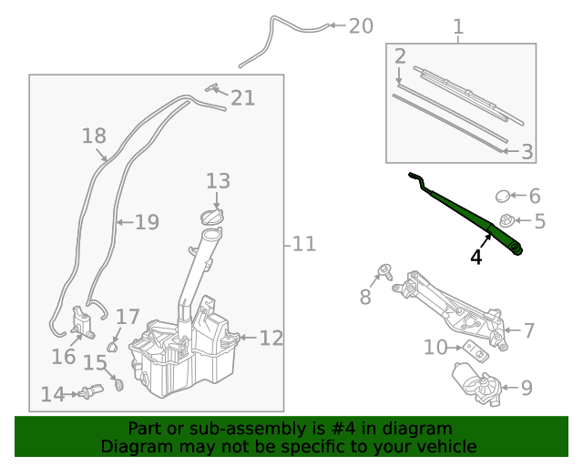 20212024 Hyundai Tucson Wiper Arm 98311N9000 Conicelli Hyundai