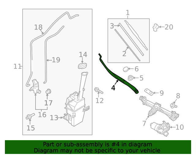 20202023 Kia Telluride Wiper Arm 98311S9500 OEM Parts Online